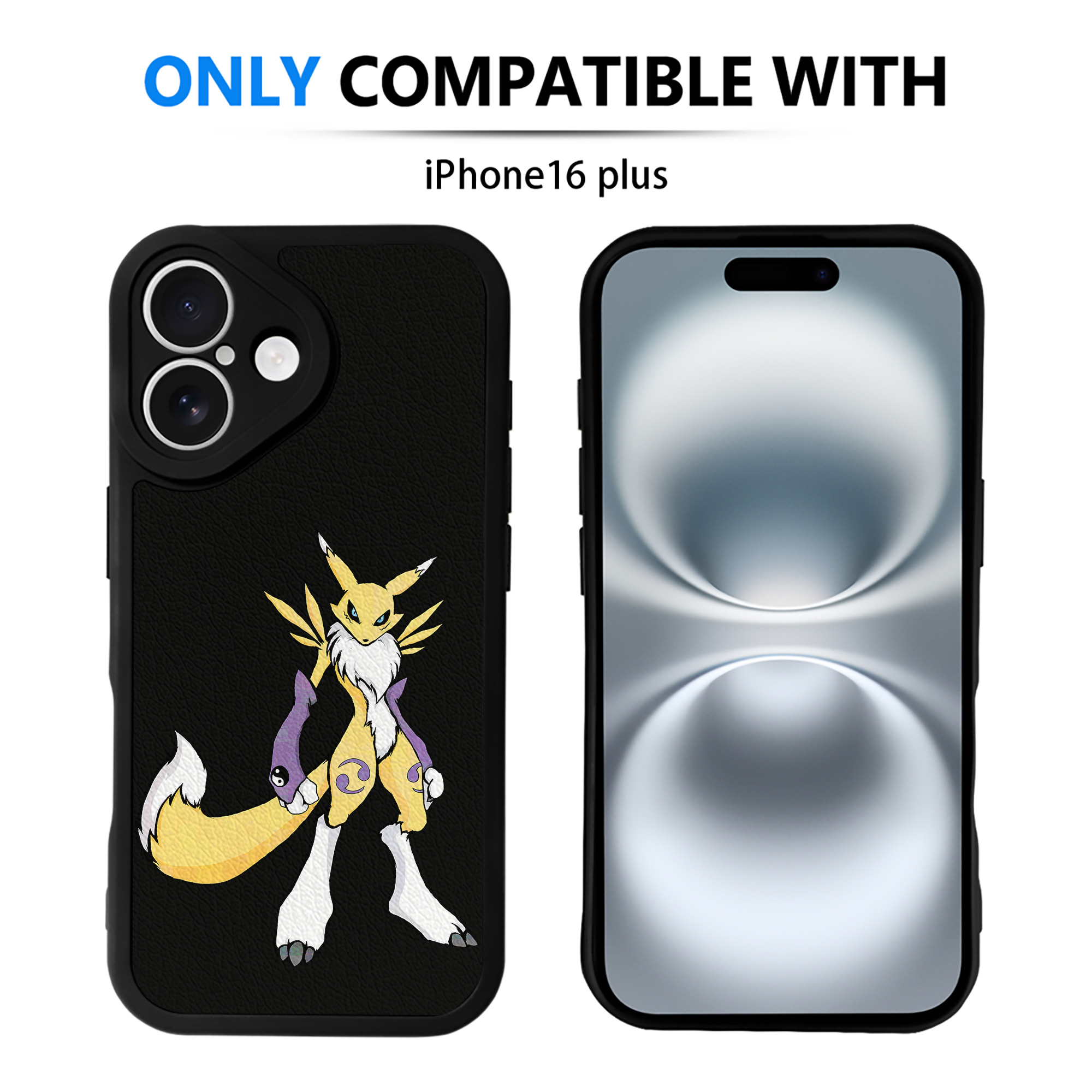 （画像用） Digimon デジタルモンスター/デジモン 【iPhone 16シリーズ対応】シリコンスマホケース（レザー調） 材質：シリコン